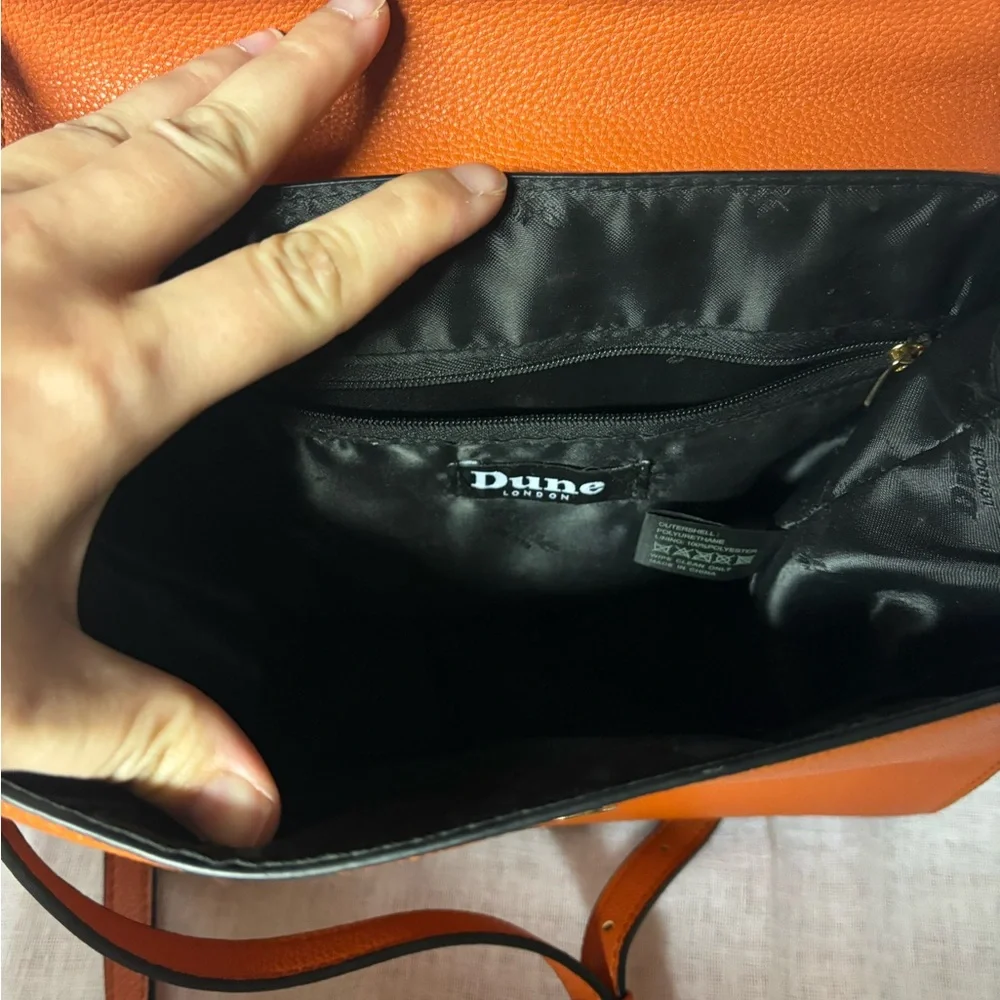 Dune London Orange Woven Flap Top-Handle Satchel